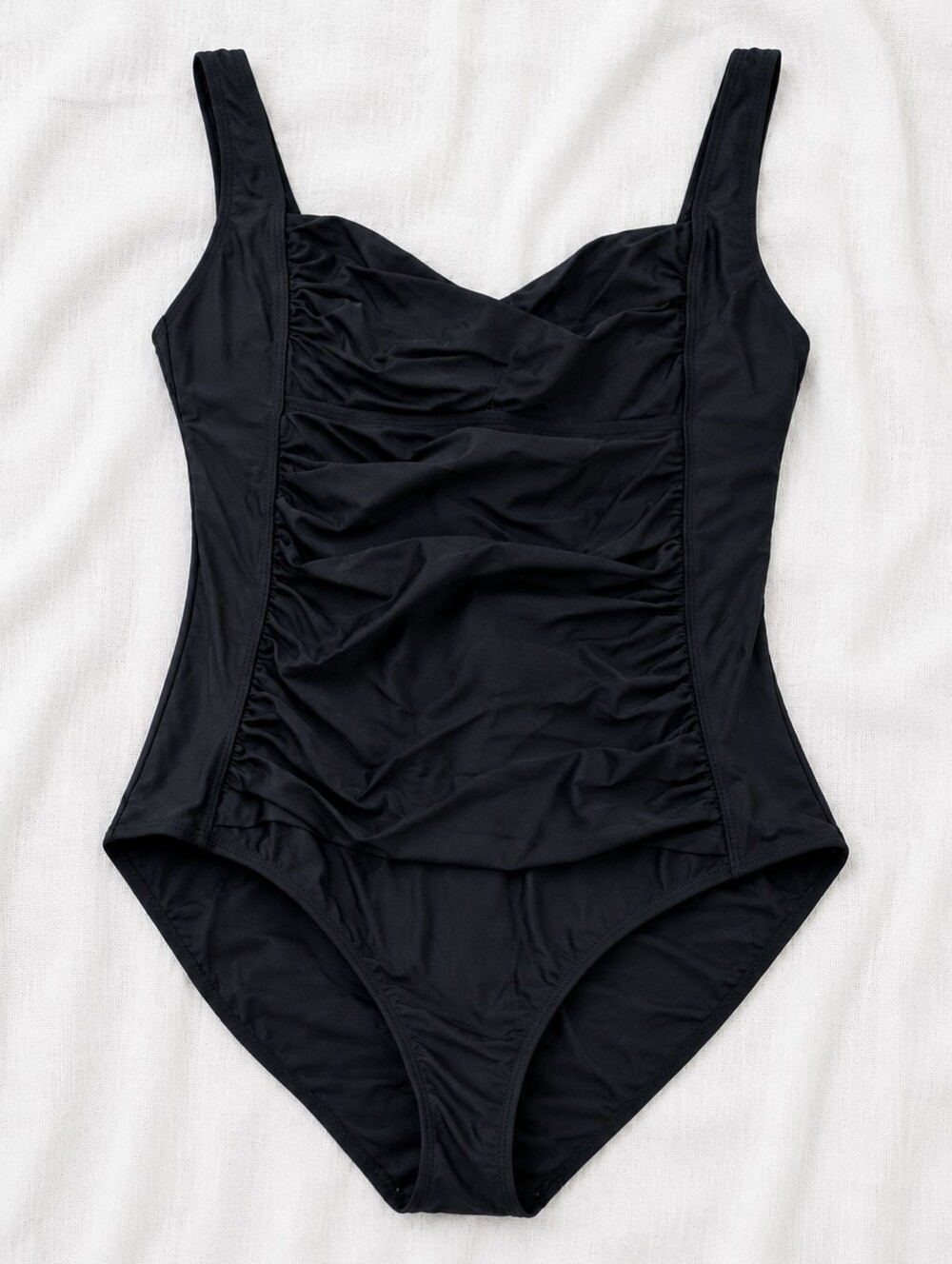 jaclyn smith Black Ruched One-Piece Swimsuit Size 18